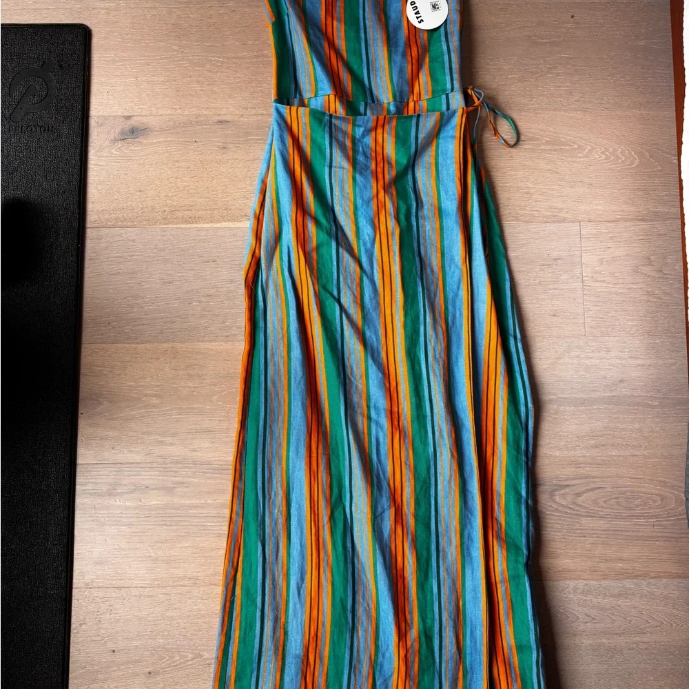 Staud Striped Maxi Dress with Slit - Picture 7 of 13